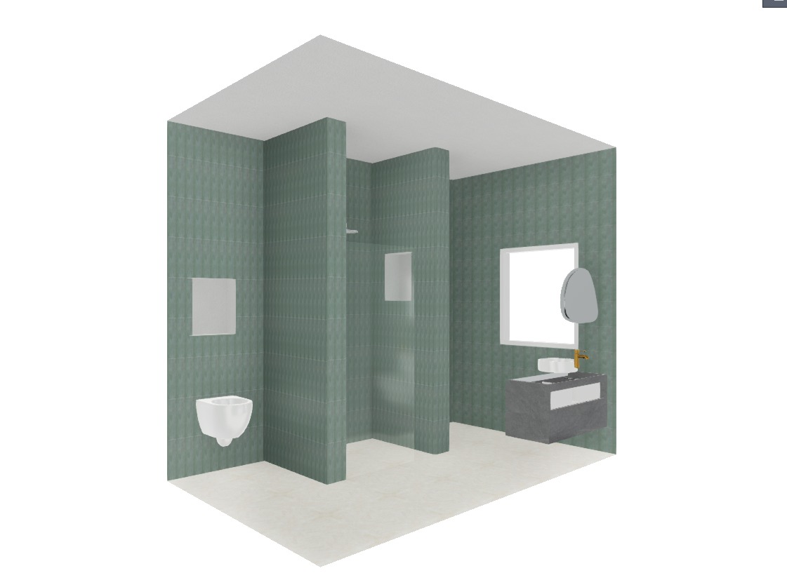 3D-ontwerp van een badkamer in Saninet