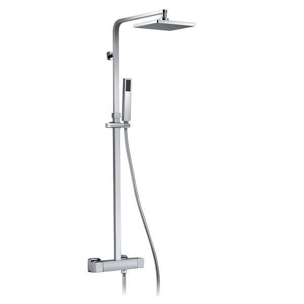 Quadrat regendoucheset chroom