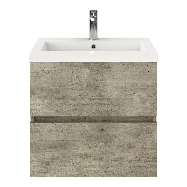 Fabia badmeubel 60 cm steigerhout licht grijs