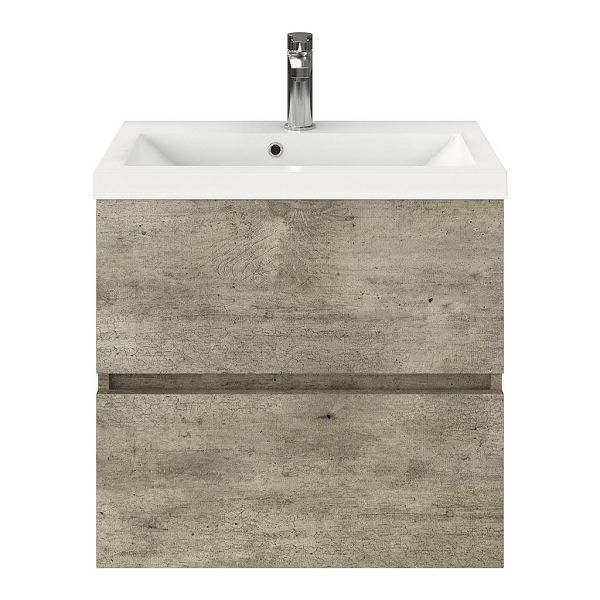 Fabia badmeubel 60 cm steigerhout licht grijs