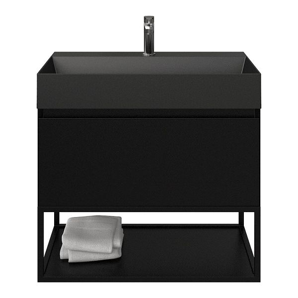 Solo badmeubel 80 cm zwart mat