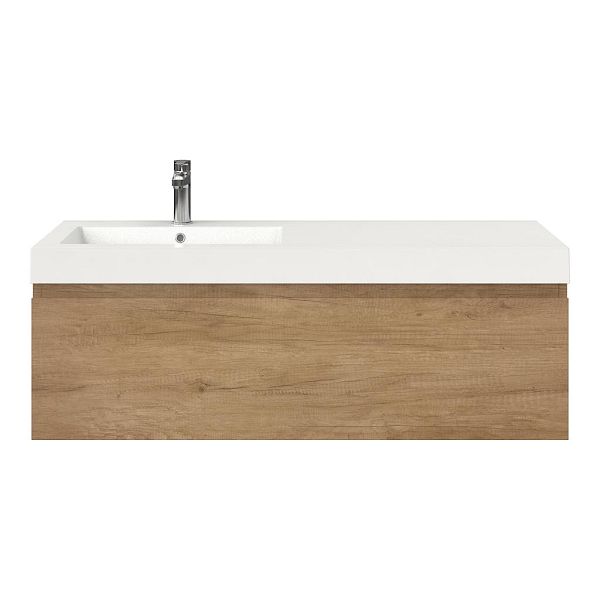 Bellanti Solo/Esta badmeubel 120x46 1 softclose lade olm greeploos polystone wastafel wit met 1 kraangat