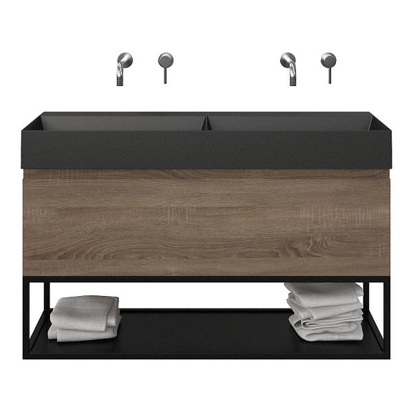 Solo badmeubel 120 cm eiken donker
