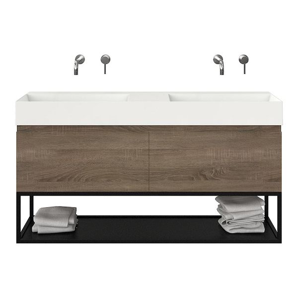 Solo badmeubel 140 cm eiken donker