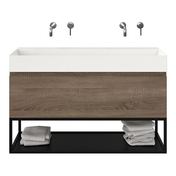 Solo badmeubel 120 cm eiken donker