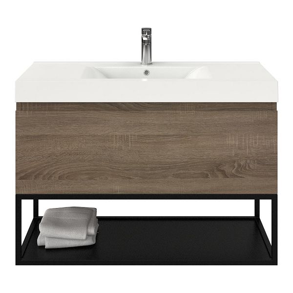 Solo badmeubel 100 cm eiken donker