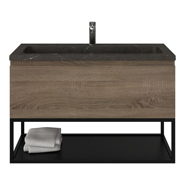 Solo badmeubel 100 cm eiken donker