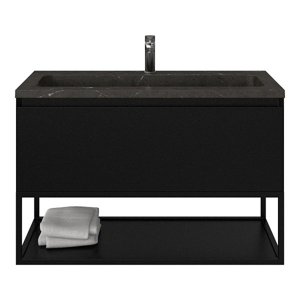 Solo badmeubel 100 cm zwart mat