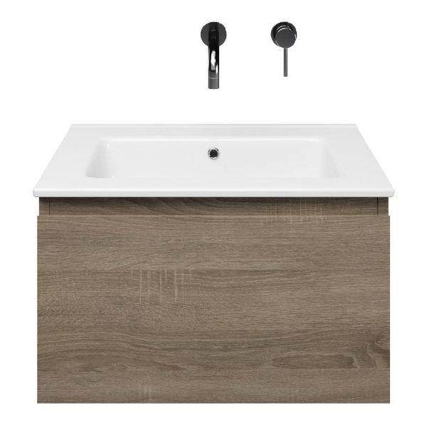 Solo badmeubel 60 cm eiken donker
