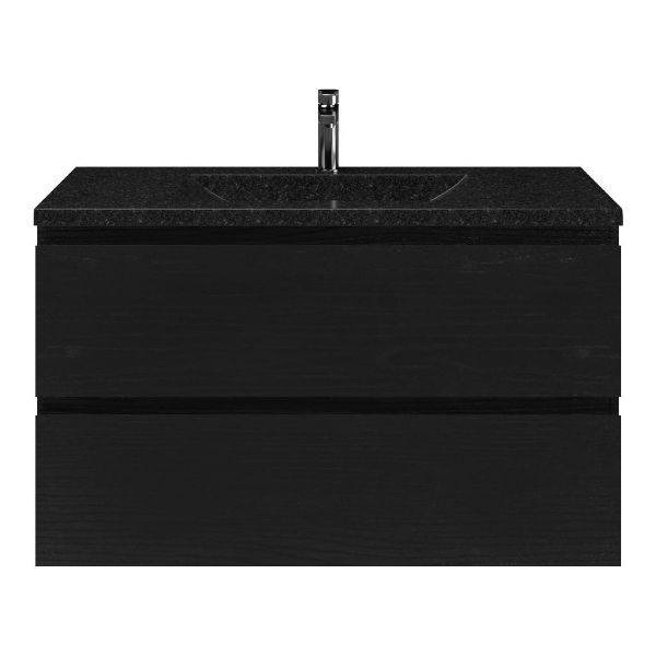 Gisella badmeubel 100 cm zwart mat eiken