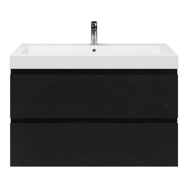 Gisella badmeubel 100 cm zwart mat eiken