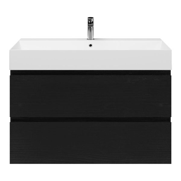 Gisella badmeubel 100 cm zwart mat eiken