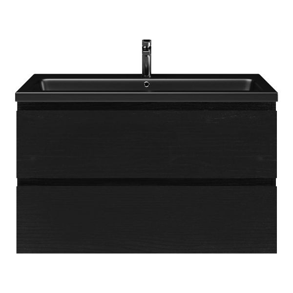 Gisella badmeubel 100 cm zwart mat eiken