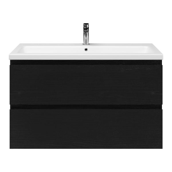 Gisella badmeubel 100 cm zwart mat eiken