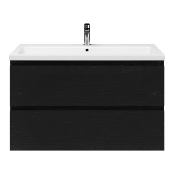 Gisella badmeubel 100 cm zwart mat eiken