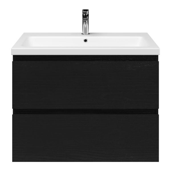 Gisella badmeubel 80 cm zwart mat eiken