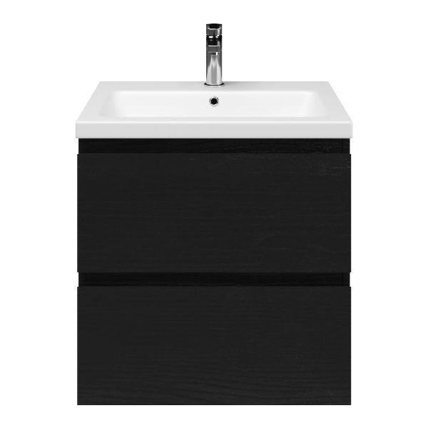Gisella badmeubel 60 cm zwart mat eiken