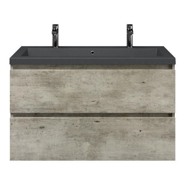 Elena badmeubel 100 cm steigerhout licht grijs