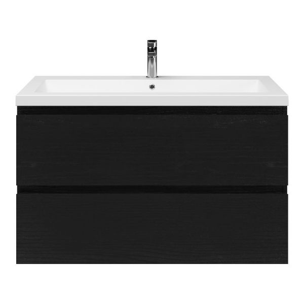 Gisella badmeubel 100 cm zwart mat eiken