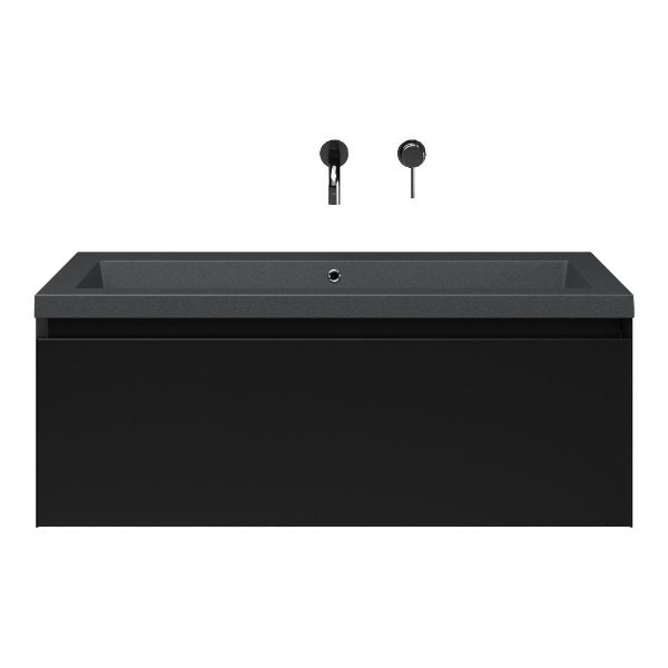 Solo badmeubel 100 cm zwart mat