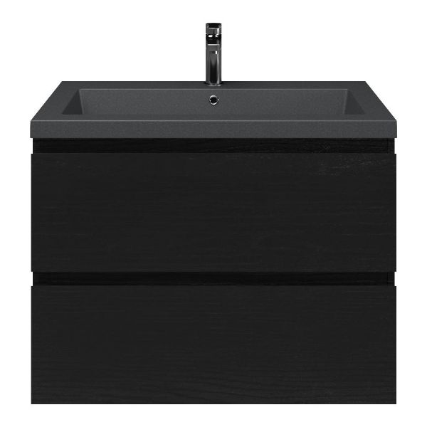 Gisella badmeubel 80 cm zwart mat eiken