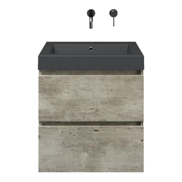 Elena badmeubel 60 cm steigerhout licht grijs