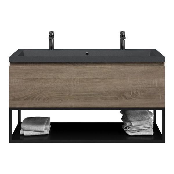 Solo badmeubel 120 cm eiken donker