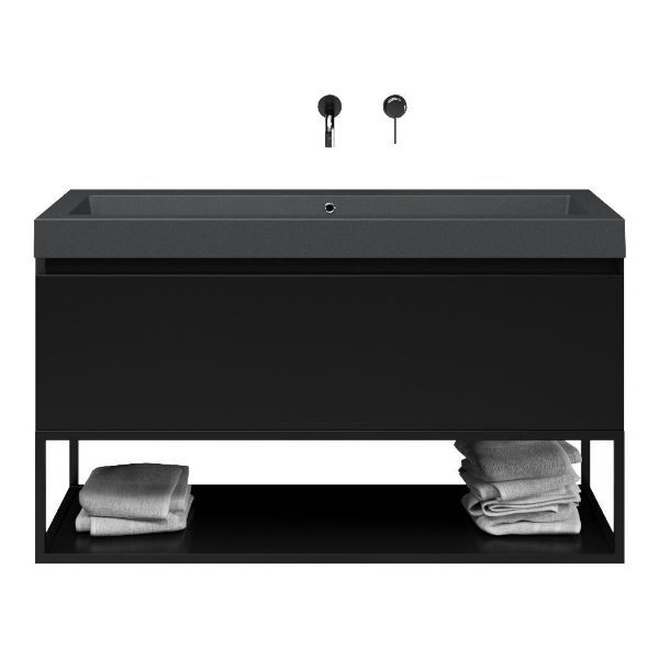 Solo badmeubel 120 cm zwart mat
