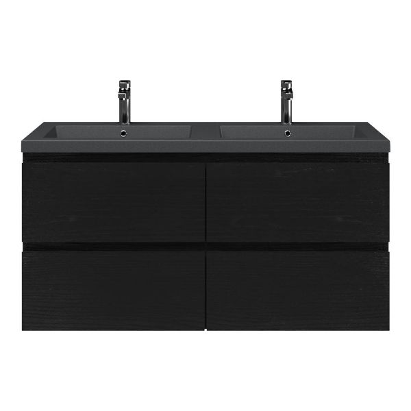 Gisella badmeubel 120 cm zwart mat eiken