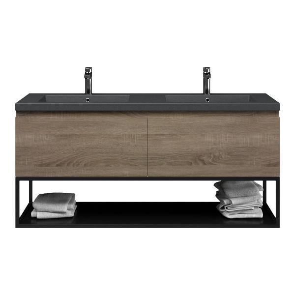 Solo badmeubel 140 cm eiken donker