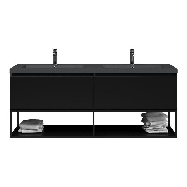 Solo badmeubel 160 cm mat zwart