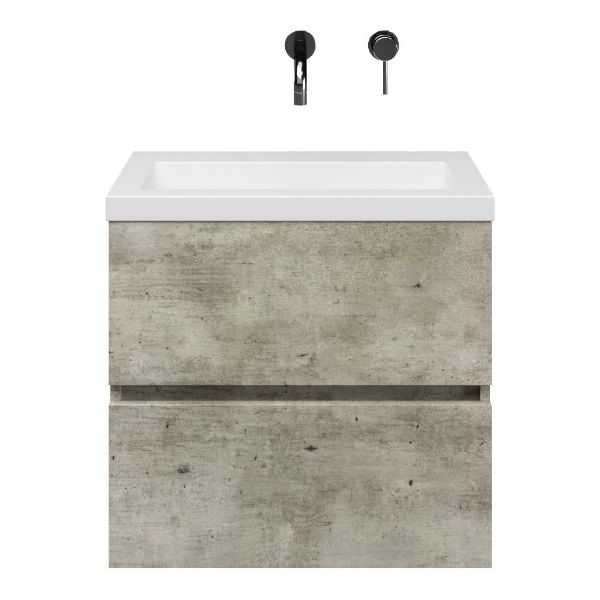 Fabia badmeubel 60 cm steigerhout licht wit