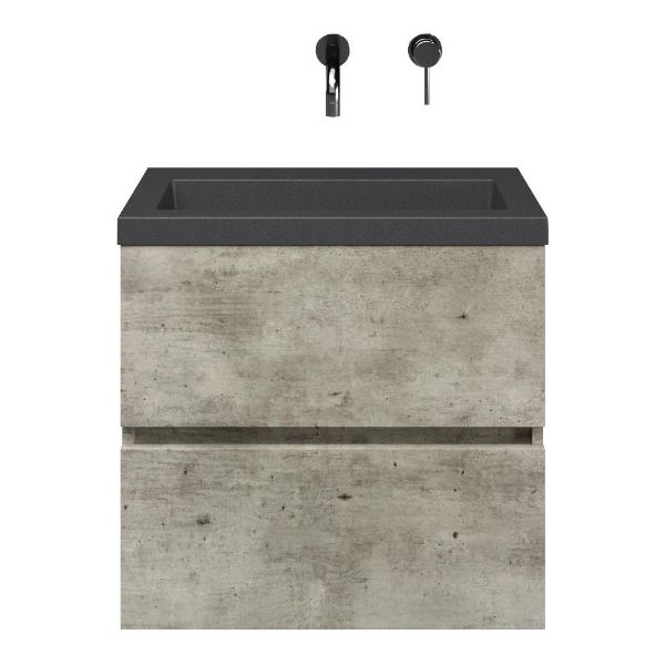 Fabia badmeubel 60 cm steigerhout licht grijs