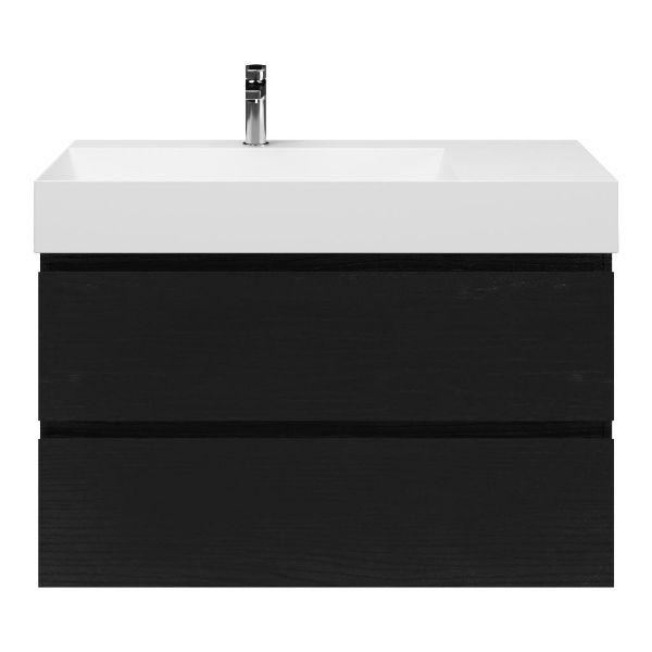 Gisella badmeubel 100 cm zwart mat eiken