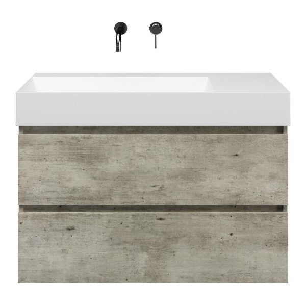 Elena badmeubel 100 cm steigerhout licht grijs