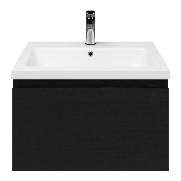 Solo badmeubel 60 cm mat zwart eiken