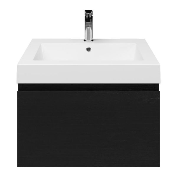 Solo badmeubel 60 cm mat zwart eiken