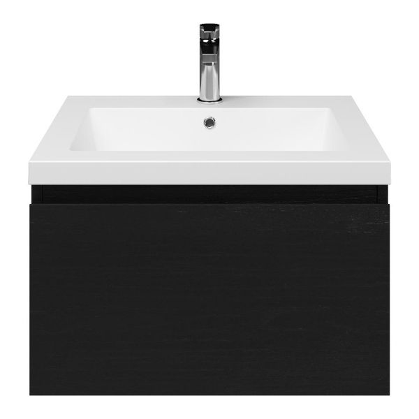 Solo badmeubel 60 cm mat zwart eiken
