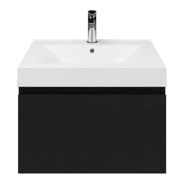 Solo badmeubel 60 cm mat zwart eiken