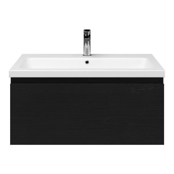 Solo badmeubel 80 cm mat zwart eiken