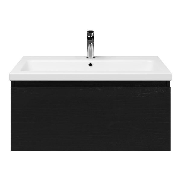 Solo badmeubel 80 cm mat zwart eiken