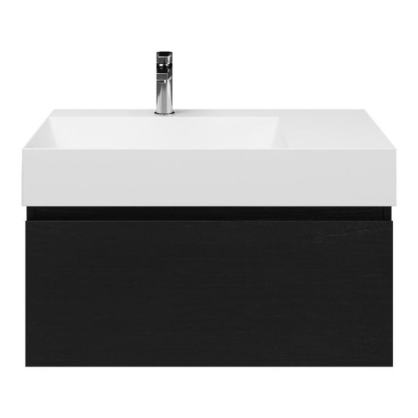 Solo badmeubel 80 cm mat zwart eiken