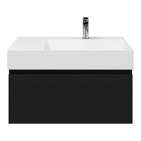 Solo badmeubel 80 cm mat zwart eiken