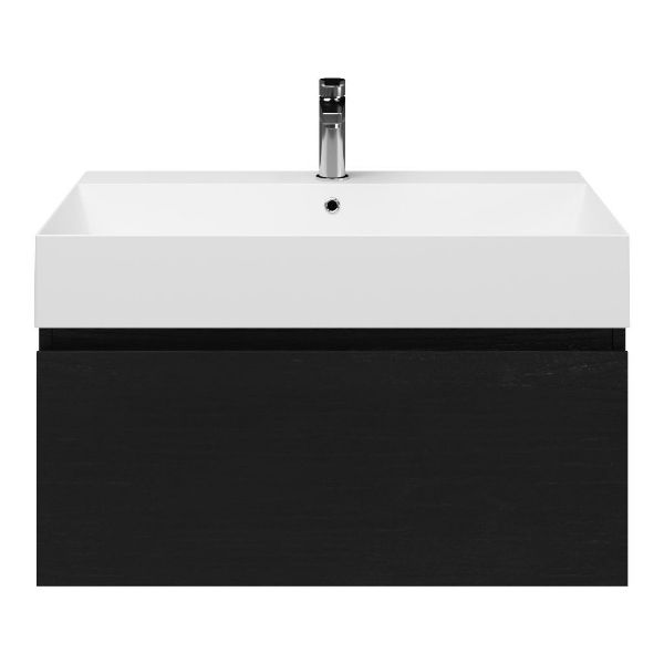 Solo badmeubel 80 cm mat zwart eiken