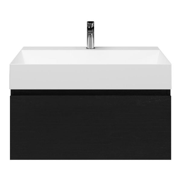 Solo badmeubel 80 cm mat zwart eiken