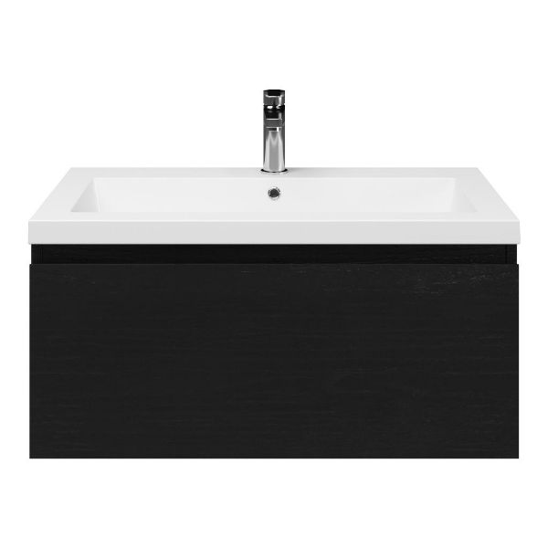 Solo badmeubel 80 cm mat zwart eiken