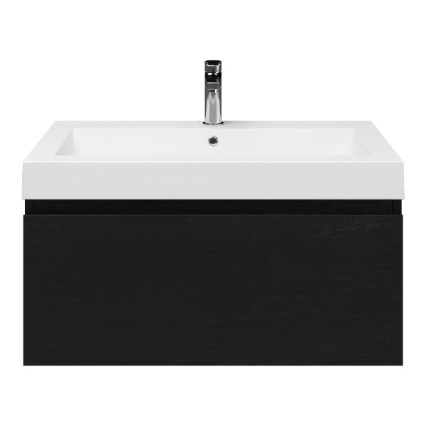 Solo badmeubel 80 cm mat zwart eiken