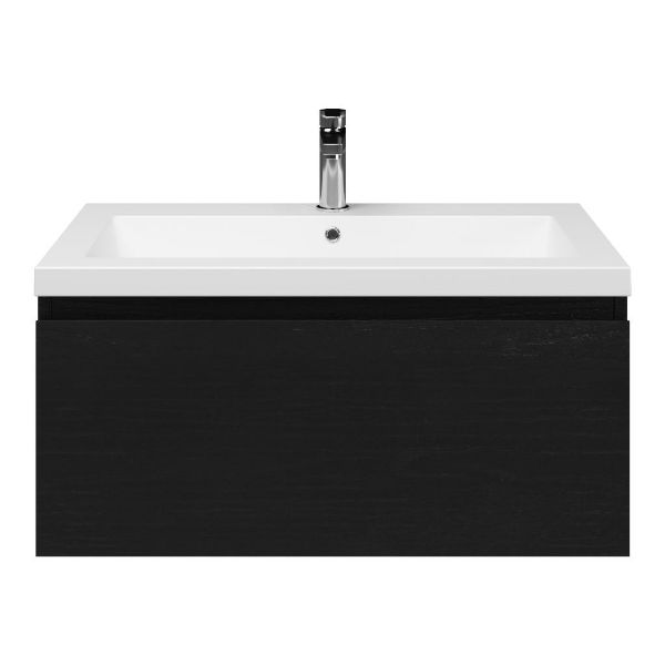 Solo badmeubel 80 cm mat zwart eiken