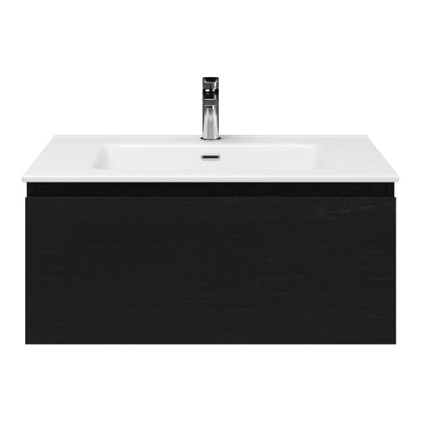 Solo badmeubel 80 cm mat zwart eiken