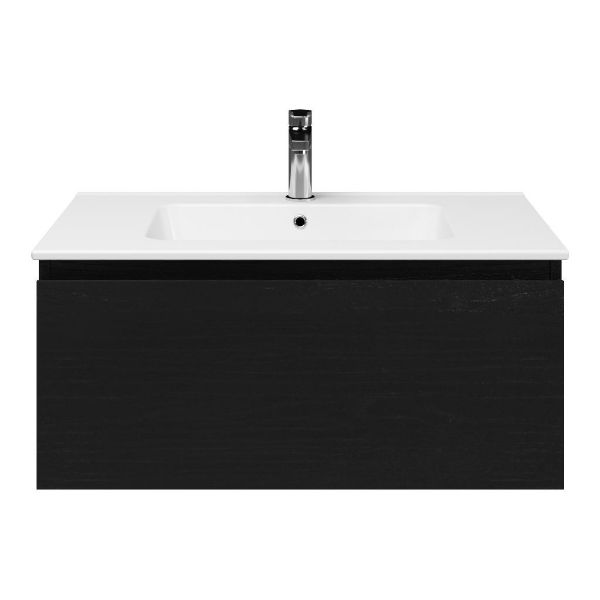 Solo badmeubel 80 cm mat zwart eiken